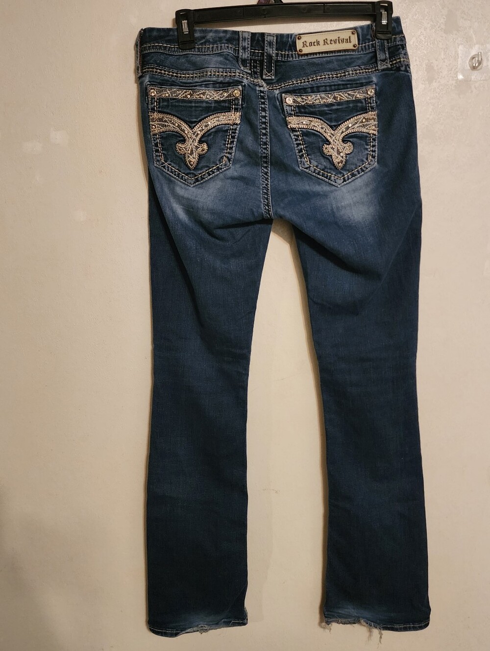 Rock Revival Tansy Mid-Rise Curvy Boot Jeans Size 30, Inseam 34" Hem Wear, Spot - Picture 2 of 12